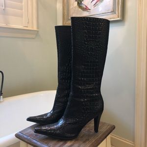 GIANNI BINI Black Croc Boot🖤